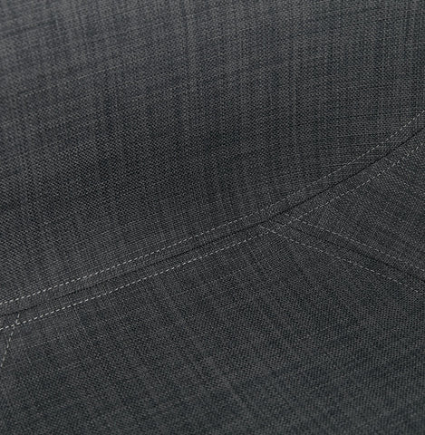 Modern chair 'ATOL' in dark gray fabric with chromed metal feet Modern chair 'ATOL' in dark gray fabric with chromed metal feet