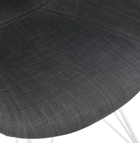 Modern chair 'ATOL' in dark gray fabric with chromed metal feet Modern chair 'ATOL' in dark gray fabric with chromed metal feet