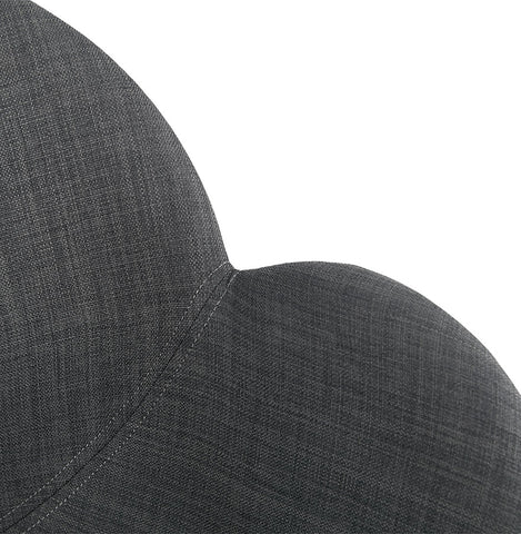 Modern chair 'ATOL' in dark gray fabric with chromed metal feet Modern chair 'ATOL' in dark gray fabric with chromed metal feet