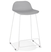 Mid-height stool 'BABYLOS MINI' gray with white metal feet