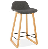 Mid-height Scandinavian stool 'BALTIK MINI' in grey fabric