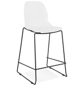 Modern half-height stool 'BERLIN MINI' white stackable
