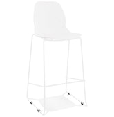 Stackable design bar stool 'BERLIN' white with white metal base