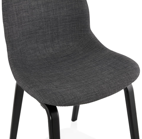 Grey fabric dining chair 'CELTIK' with black wooden legs Grey fabric dining chair 'CELTIK' with black wooden legs