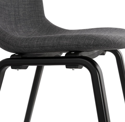 Grey fabric dining chair 'CELTIK' with black wooden legs Grey fabric dining chair 'CELTIK' with black wooden legs