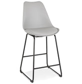 Gray half-height stool 'CHOKO MINI' with black metal legs