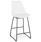 White half-high stool 'CHOKO MINI' with black metal legs