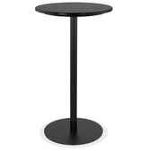 Round high table 'CORY ROUND' of black marbled stone and black metal - 60x60 cm