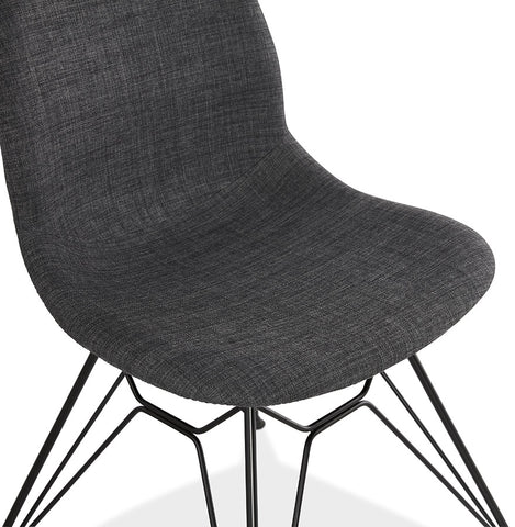 Design chair 'DECLIK' dark grey with black metal legs Design chair 'DECLIK' dark grey with black metal legs