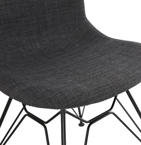 Design chair 'DECLIK' dark grey with black metal legs Design chair 'DECLIK' dark grey with black metal legs