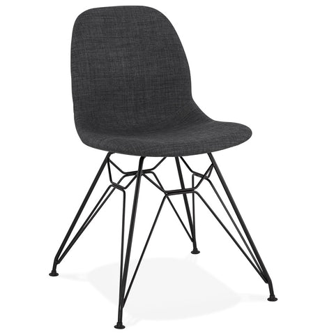 Design chair 'DECLIK' dark grey with black metal legs Design chair 'DECLIK' dark grey with black metal legs