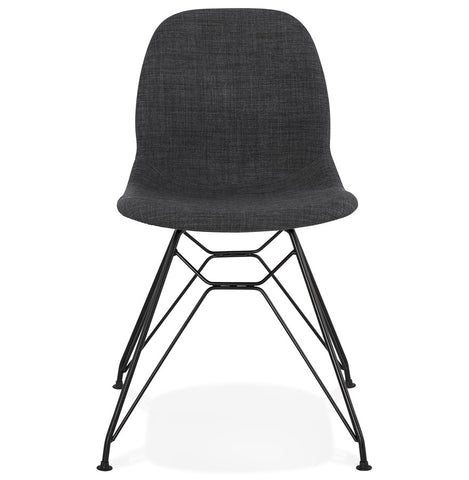 Design chair 'DECLIK' dark grey with black metal legs Design chair 'DECLIK' dark grey with black metal legs
