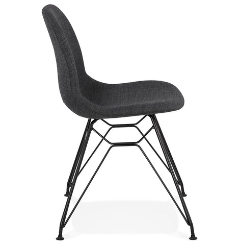 Design chair 'DECLIK' dark grey with black metal legs Design chair 'DECLIK' dark grey with black metal legs