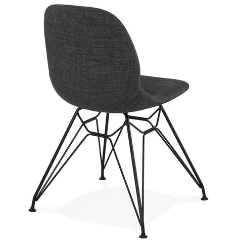 Design chair 'DECLIK' dark grey with black metal legs Design chair 'DECLIK' dark grey with black metal legs