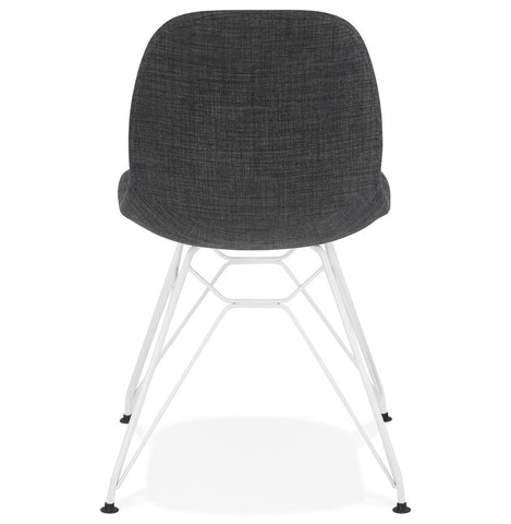 Design stoel 'DECLIK' donkergrijs met witte metalen poten Design stoel 'DECLIK' donkergrijs met witte metalen poten