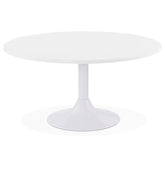 Low lounge table DETROY white - Ø 90 cm