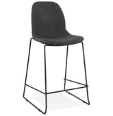 Mid-height stackable 'EKTOR MINI' stool with dark grey fabric