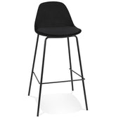 Barstool 'FENTON' in black velvet with black metal legs