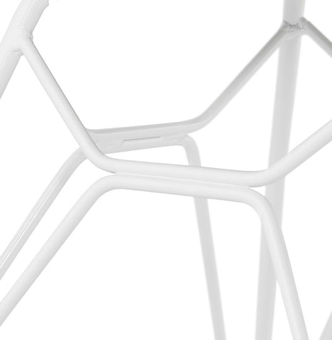 Modern chair 'FIDJI' blue with white metal legs Modern chair 'FIDJI' blue with white metal legs