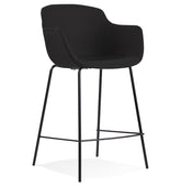 Mid-height bar stool 'FORTI MINI' in black fabric
