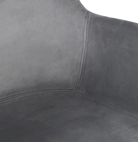 Gray velvet chair 'FRIDA' with armrests and legs of natural wood Gray velvet chair 'FRIDA' with armrests and legs of natural wood