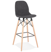Design bar stool 'GALACTIK' in dark gray fabric Scandinavian style