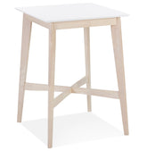 High table 'GALLINA' in white and natural wood finish