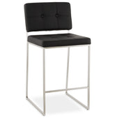Mid-height black padded stool 'GASTON'