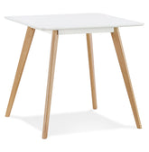 Small wooden dining table 'GENIUS' with white finish - 80x80 cm
