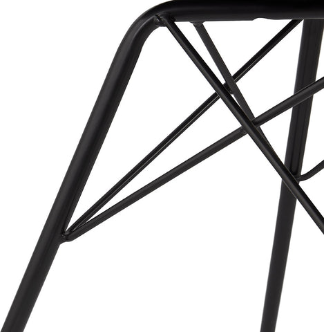 Design stoel 'INDIA' in grijze stof met zwart metalen poten Design stoel 'INDIA' in grijze stof met zwart metalen poten