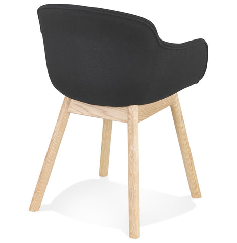Armchair 'LAMBIC' in black fabric and legs in natural wood Armchair 'LAMBIC' in black fabric and legs in natural wood