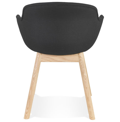 Armchair 'LAMBIC' in black fabric and legs in natural wood Armchair 'LAMBIC' in black fabric and legs in natural wood