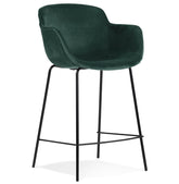 Mid-height bar stool “LARISSA MINI” in green velvet