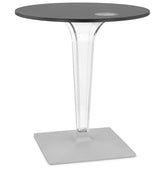 Black round terrace table 'LIMPID' for indoor/outdoor - Ø 68 cm