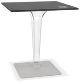 Black square terrace table 'LIMPID' for indoor/outdoor - 68x68 cm