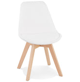 Scandinavische design stoel 'LINETTE' in witte badstof