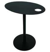Oval side table 'MASA' in black metal