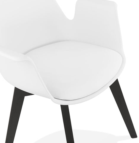 Armchair 'MISTRAL' white with legs in black wood Armchair 'MISTRAL' white with legs in black wood