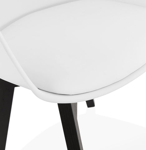 Armchair 'MISTRAL' white with legs in black wood Armchair 'MISTRAL' white with legs in black wood