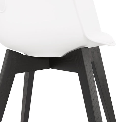 Armchair 'MISTRAL' white with legs in black wood Armchair 'MISTRAL' white with legs in black wood