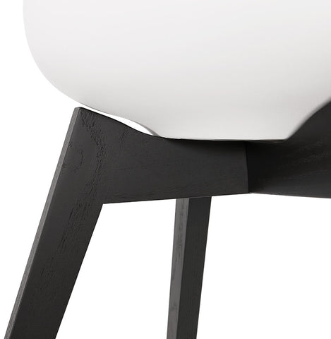 Armchair 'MISTRAL' white with legs in black wood Armchair 'MISTRAL' white with legs in black wood