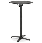 Foldable high round black table 'PAXTON' - 68x68 cm