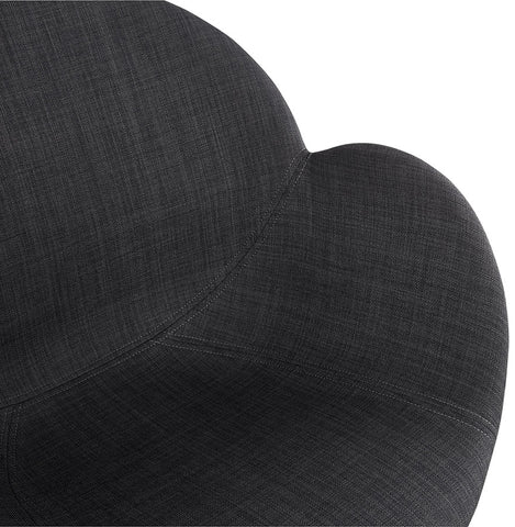 Designer chair 'PLANET' in dark gray fabric with black metal feet Designer chair 'PLANET' in dark gray fabric with black metal feet