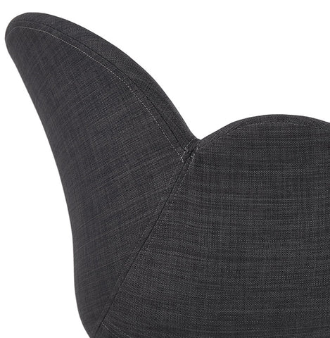 Designer chair 'PLANET' in dark gray fabric with black metal feet Designer chair 'PLANET' in dark gray fabric with black metal feet