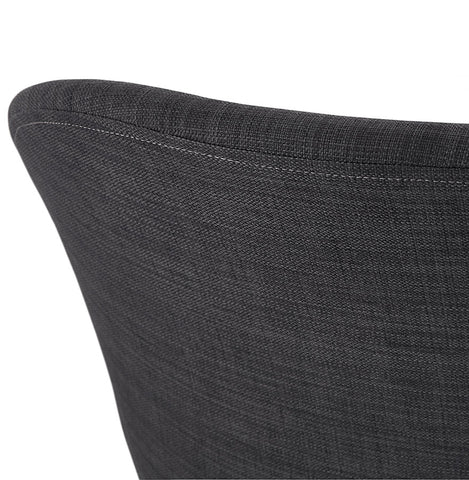 Designer chair 'PLANET' in dark gray fabric with black metal feet Designer chair 'PLANET' in dark gray fabric with black metal feet