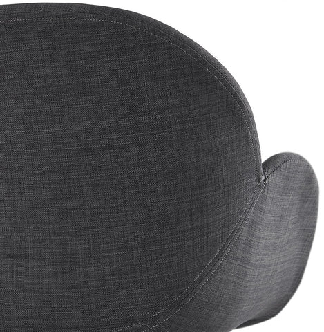 Designer chair 'PLANET' in dark gray fabric with black metal feet Designer chair 'PLANET' in dark gray fabric with black metal feet