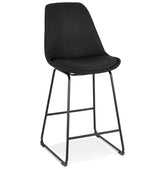 Medium-high stool 'RIGO MINI' in black fabric with black metal legs