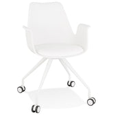 White office chair on wheels with armrests 'SPLIT
