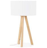 'SPRING MINI' table lamp on tripod with white lampshade in Scandinavian style