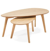 Design 'STOKOLM' of side tables in wood with natural finish